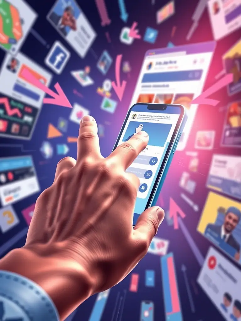 An image depicting a user journey through a sales funnel, starting from a social media ad and ending with a successful purchase, visually representing DuoHaus Marketing's funnel optimization process.